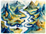 watercolor map illustration just for you