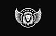 design lion head eagle wings logo