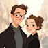 draw cartoon disney couple portrait