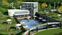 renovate 3d commercial space building, render restaurant, beach, hotel interior