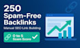 manually build 250 spam free mixed backlinks full off page seo services