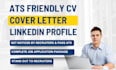 create an ats friendly CV and cover letter