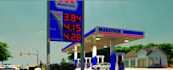 render modern commercial building, filling station, parking space, cgi rendering