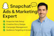 do snapchat marketing setup, run snapchat ads create stories manage ads campaign