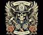 create retro skull eagle firefighter volunteer logo