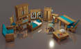 do furniture, weapon, 3d blockbench model, minecraft mob animations