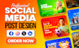 do social media post design, facebook ads post, instagram post, fb flyer design