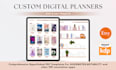 design digital planner templates, custom digital journals