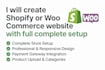 create shopify or woocommerce store website