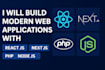 build modern web applications with react js, next js, php, and node js