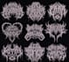 create an evil and sharp deathcore or thrash metal logo