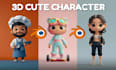create 3d cute characters, animals, cartoon modeling for mascot or 3d print