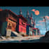 design a anime art with background