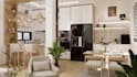 provide interior design with 3d models, and renders