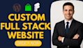 do full stack website custom website development as front end developer