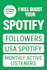 boost spotify followers, usa spotify monthly listeners, spotify active listeners