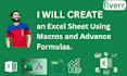 create an excel sheet using advanced formulas and macros