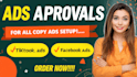 fix dissapproved ads on tiktok ads , facebook ads and approved all