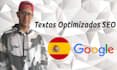 create SEO optimized content writing in spanish