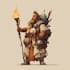 illustrate full body fantasy characters with weapons