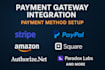 integrate stripe, paypal, square, amazon pay payment gateways