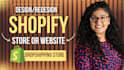 create shopify website design, shopify store design, shopify website redesign