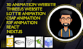 build threejs website, r3f, webgl, gsap animation, 3d webflow animated website