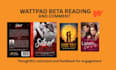 comment and review on wattpad, ao3, inkitt or royal road stories