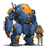draw cyberpunk sci fi robot, mecha character concept art unique style