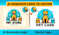 edit, fix, convert ai generated logo or image to vector