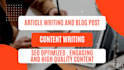 write engaging and SEO optimized blog posts and articles