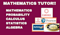 help or tutor calculus probability statistics algebra mathematics
