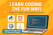 teach coding in python, c, java, html, css and cpp to kids and beginners