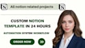 notion template, notion planner for business, life, digital notion dashboad