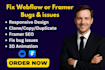 edit template update framer  webflow website seo fix bug layout responsive issue