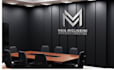 design realistic zoom virtual background, office mockup, google meet with logo