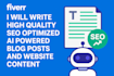 write high quality SEO optimized ai powered blog posts and website content