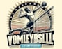 make vintage skull championship volleyball logo