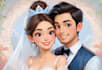 create cartoon disney couple portrait