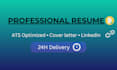 write a professional resume and ats optimized CV