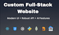 develop custom full stack website with react, tailwind, nodejs, and ai features