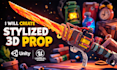 create custom low poly 3d prop or model for games