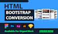 convert figma to html, xd to html, psd to html responsive bootstrap 5