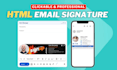create modern clickable HTML email signature for outlook and gmail