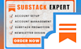 setup substack account, substack promotion newsletter do substack email design