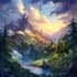 create stunning fantasy landscape, background illustration