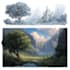 illustrate a fantasy landscape design illustrations