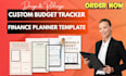 design a custom budget tracker and finance planner template for digital use
