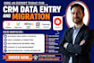 do hubspot gohighlevel zoho CRM jobber, procore data entry and migration