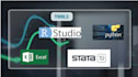 do data analysis in r, python, stata, spss, jamovi, excel